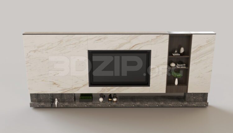 8206. Free 3Ds Max TV Wall Model Download