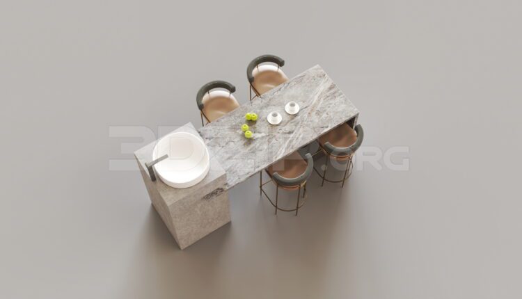 8252. Free 3Ds Max Kitchen Island Model Download