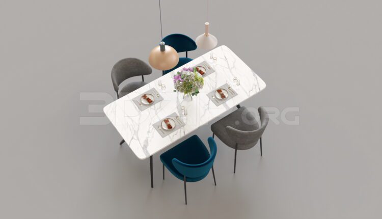 8270. Free 3Ds Max Dining Table And Chair Model Download