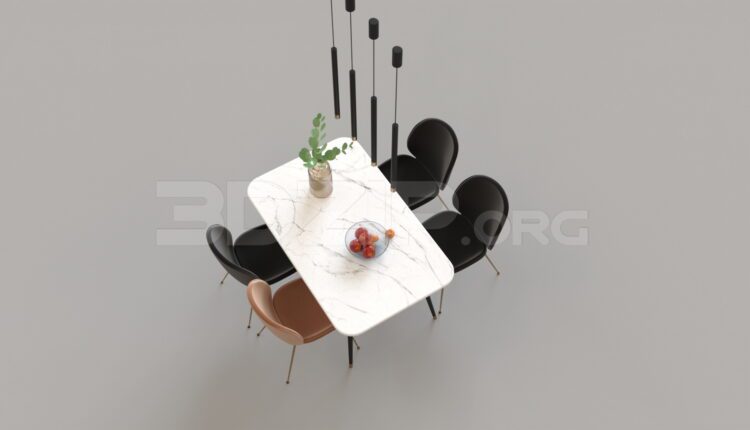 8280. Free 3Ds Max Dining Table And Chair Model Download