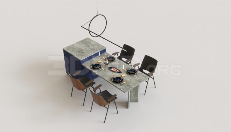 8284. Free 3Ds Max Kitchen Island Model Download