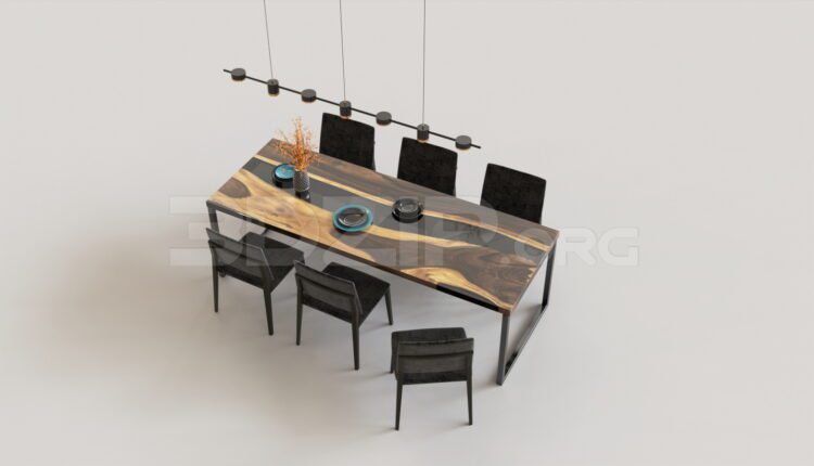8294. Free 3Ds Max Dining Table And Chair Model Download