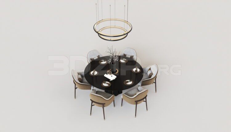 8316. Free 3Ds Max Dining Table And Chair Model Download