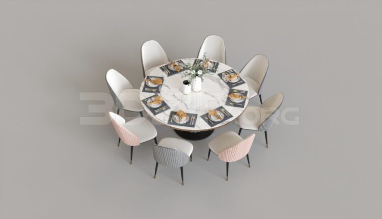 8322. Free 3Ds Max Dining Table And Chair Model Download