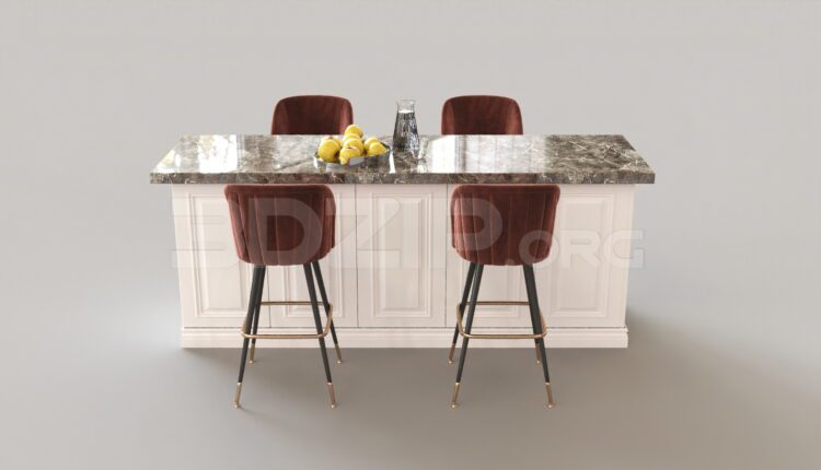 8341. Free 3Ds Max Kitchen Island Model Download
