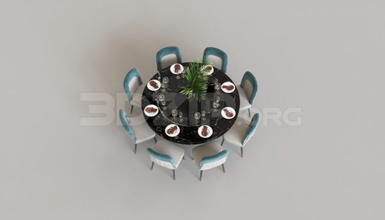 8347. Free 3Ds Max Dining Table And Chair Model Download