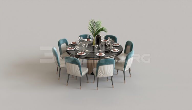 8347. Free 3Ds Max Dining Table And Chair Model Download