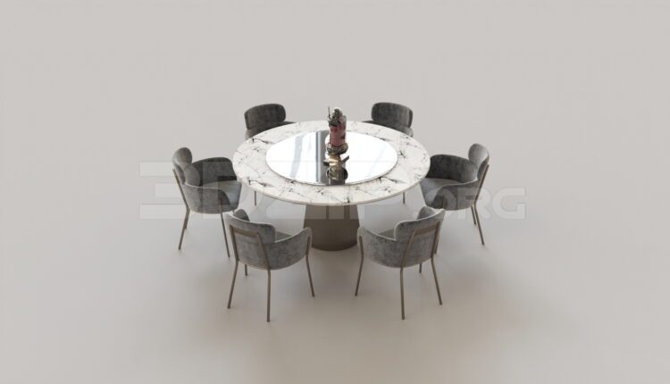8353. Free 3Ds Max  Dining Table And Chair Model Download
