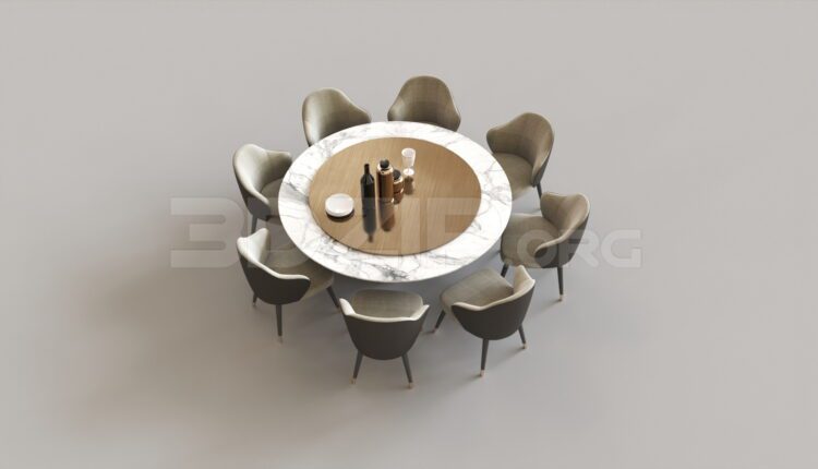 8359. Free 3Ds Max Dining Table And Chair Model Download