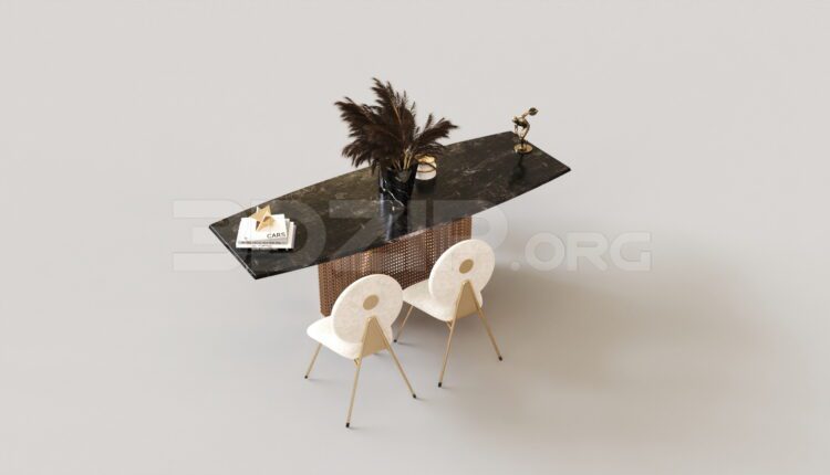 8387. Free 3Ds Max Dining Table And Chair Model Download
