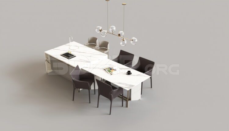 8403. Free 3Ds Max Dining Table And Chair Model Download
