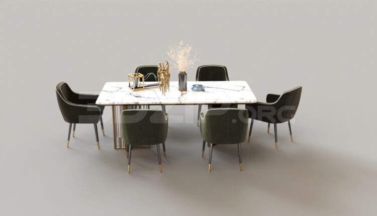 8406. Free 3Ds Max Dining Table And Chair Model Download