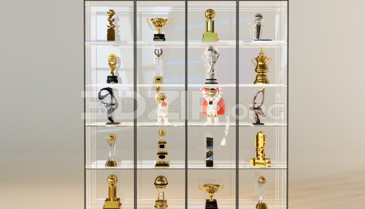 11675. Free download of 3D models of various types of trophies and cups
