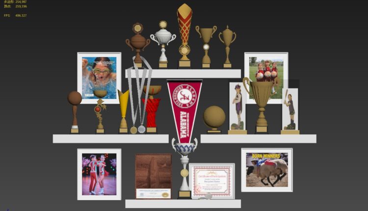 11676. Free download of 3D models of various types of trophies and cups