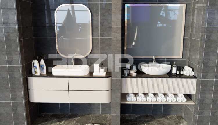 11681. Free 3Ds Max Cabinet With Washbasin Model Download