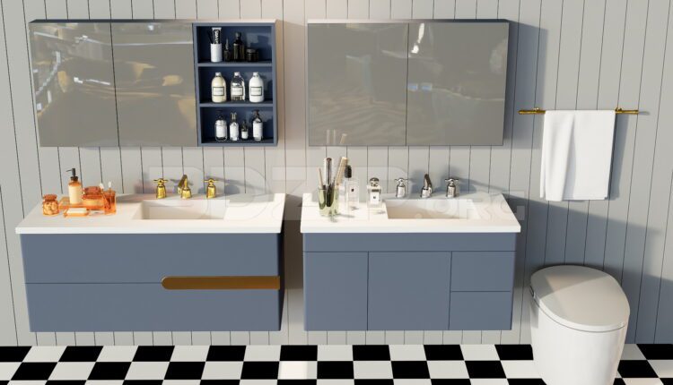 11705. Free 3Ds Max Cabinet With Washbasin Model Download