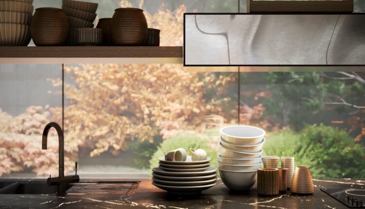 13615. Free 3Ds Max Kitchen – Diningroom Interior Model Download by Sai Nam