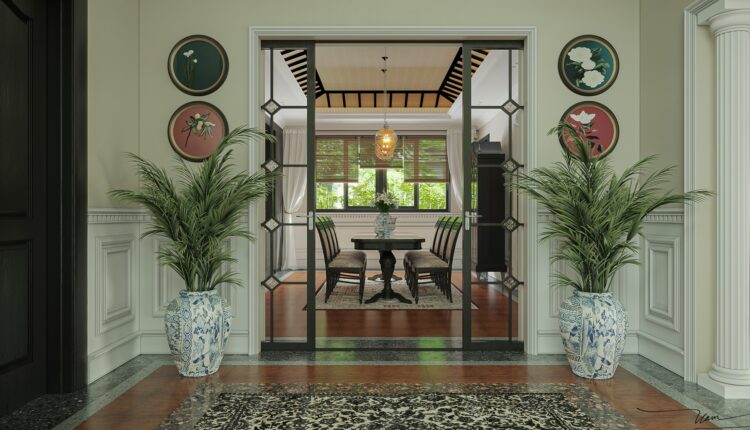 13623. 3Ds Max Indochine Living Room – Kitchen Interior Model Download By Nam Ngoc Dinh