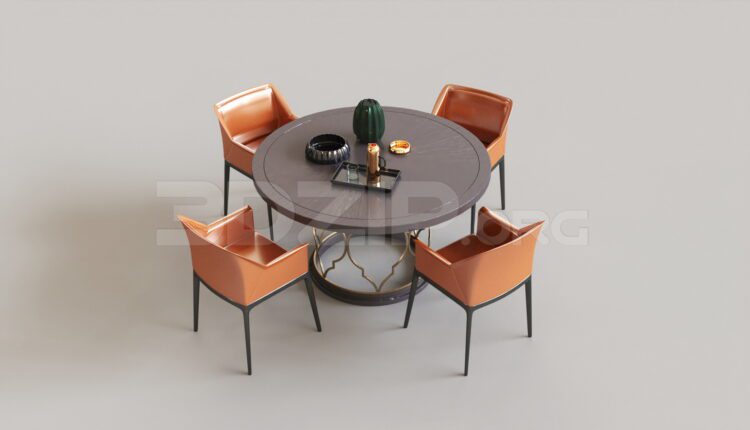 8415. Free 3Ds Max Dining Table And Chair Model Download