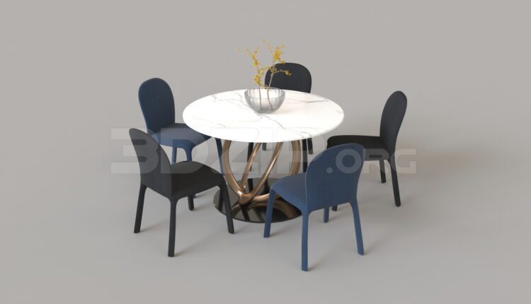 8417. Free 3Ds Max Dining Table And Chair Model Download