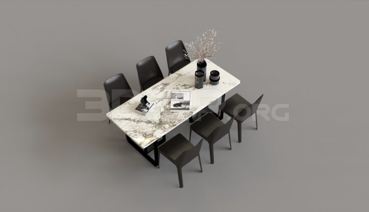 8424. Free 3Ds Max Dining Table And Chair Model Download