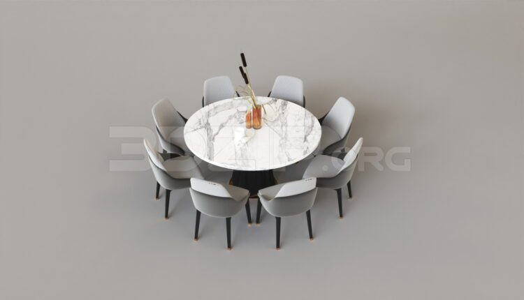 8440. Free 3Ds Max Dining Table And Chair Model Download