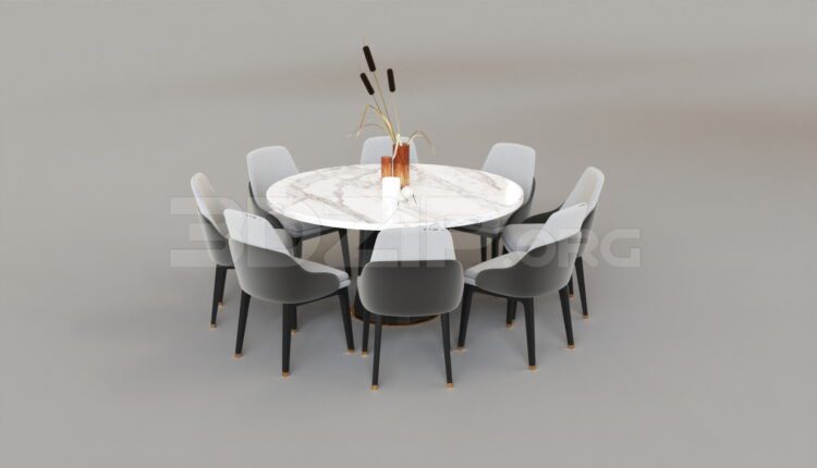 8440. Free 3Ds Max Dining Table And Chair Model Download