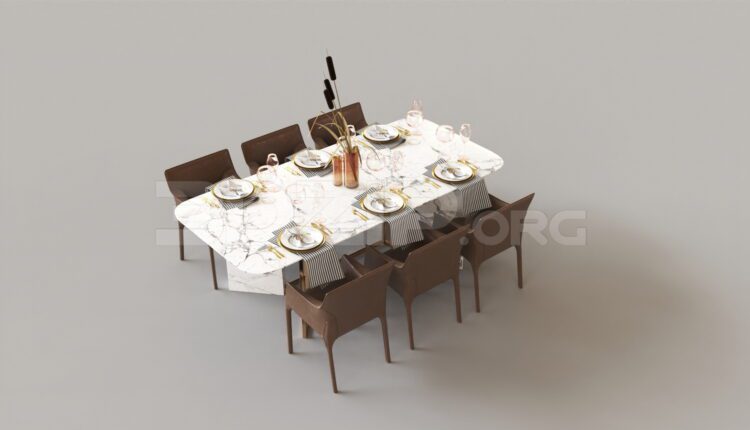 8452. Free 3Ds Max Dining Table And Chair Model Download