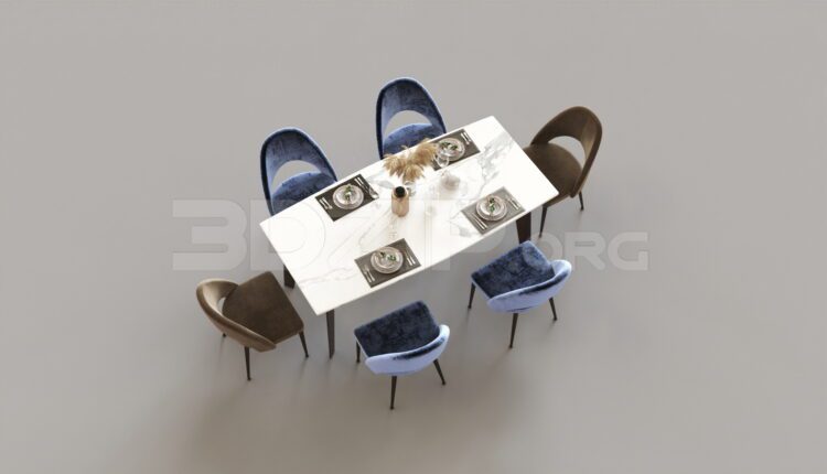 8456. Free 3Ds Max Dining Table And Chair Model Download