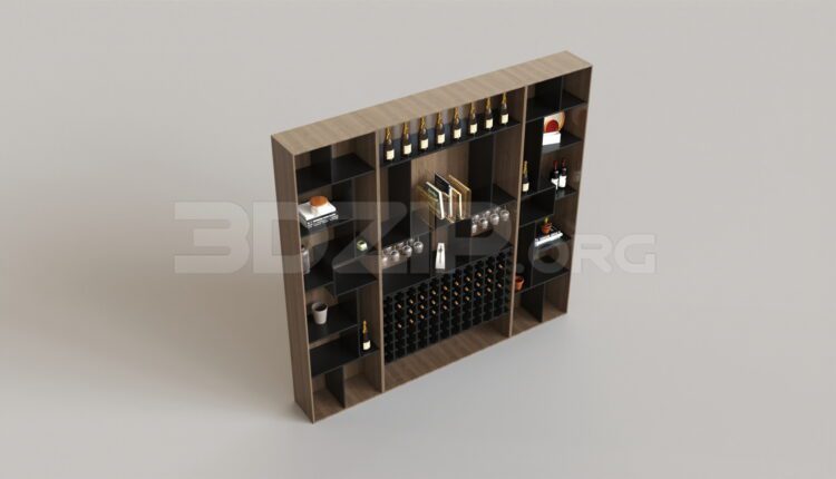 8461. Free 3Ds Max Wine Cabinet Model Download
