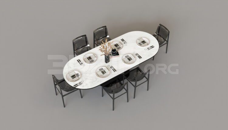 8463. Free 3Ds Max Dining Table And Chair Model Download