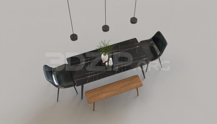 8468. Free 3Ds Max Dining Table And Chair Model Download