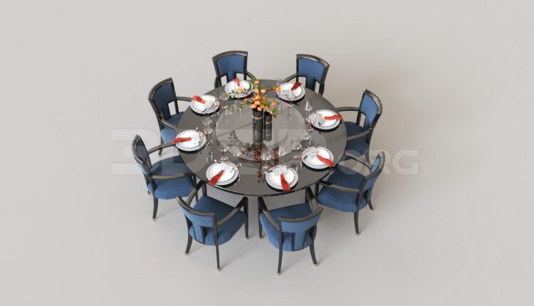 8519. Free 3Ds Max Dining Table And Chair Model Download