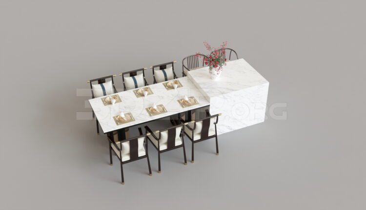 8529. Free 3Ds Max Dining Table And Chair Model Download