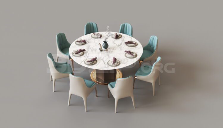 8534. Free 3Ds Max Dining Table And Chair Model Download