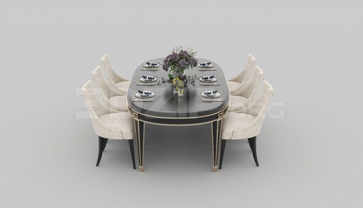 8540. Free 3Ds Max Dining Table And Chair Model Download