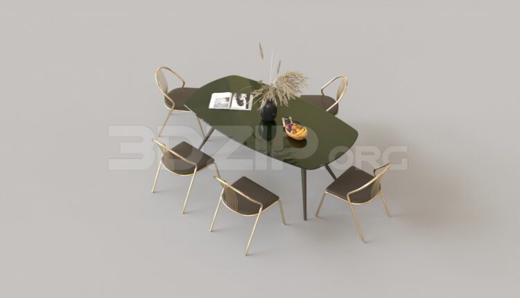 8567. Free 3Ds Max Dining Table And Chair Model Download