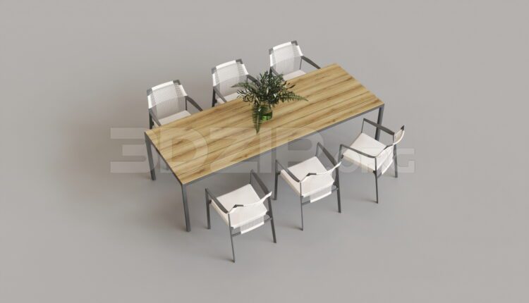 8575. Free 3Ds Max Dining Table And Chair Model Download