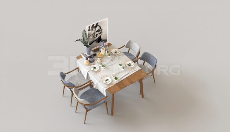 8600. Free 3Ds Max Dining Table And Chair Model Download