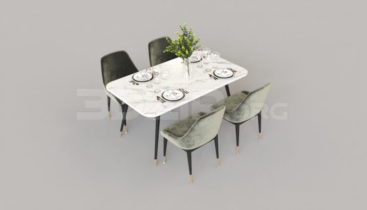 8604. Free 3Ds Max Dining Table And Chair Model Download
