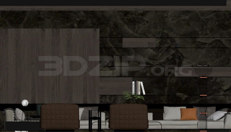 11765. 3Ds Max Living Room Interior Model Download