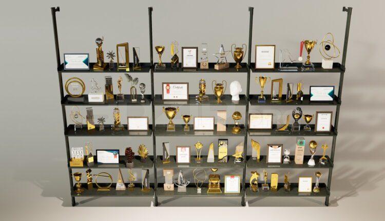 11773. Free download of 3D models of various types of trophies and cups