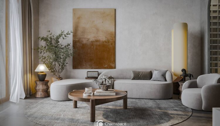 13642. 3Ds Max Living Room – Kitchen Interior Model Download by Phong Nguyen