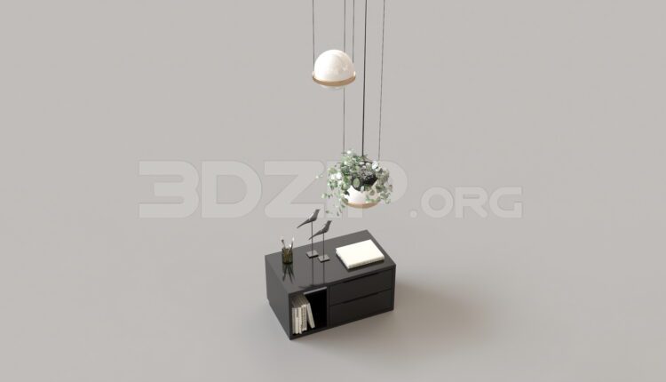 8678. Free 3Ds Max Bedside Table Model Download