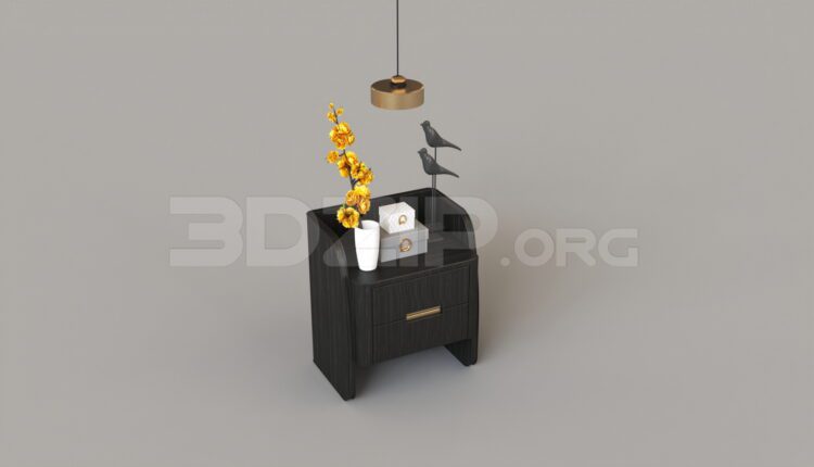 8724. Free 3Ds Max Bedside Table Model Download