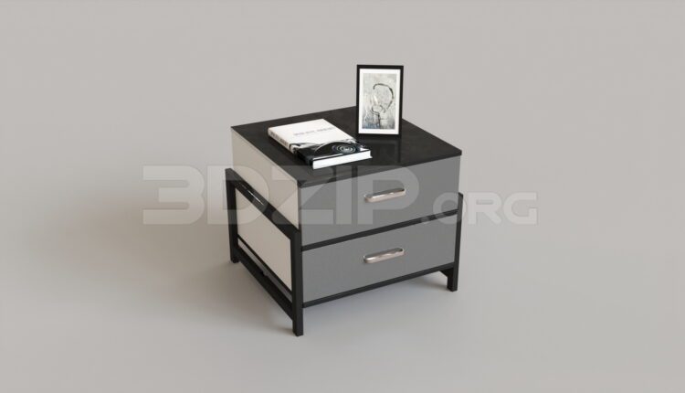 8741. Free 3Ds Max Bedside Table Model Download