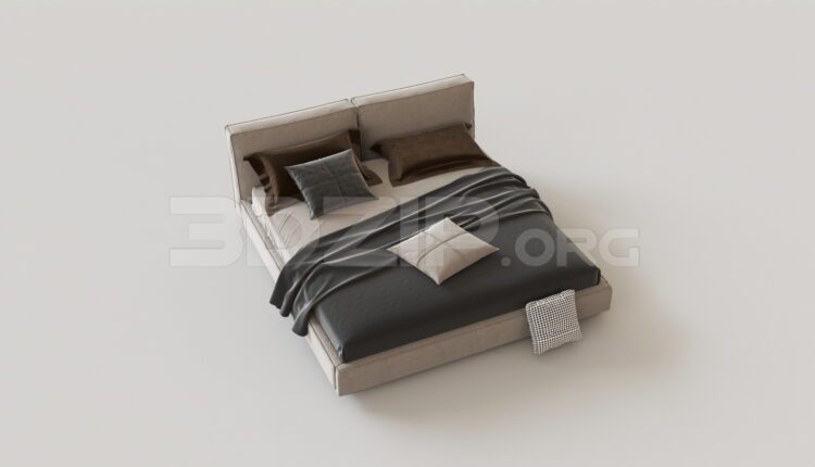 8764. Free 3Ds Max Bed Model Download (1)