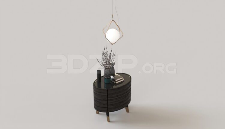 8773. Free 3Ds Max Bedside Table Model Download