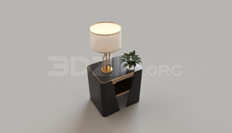 8783. Free 3Ds Max Bedside Table Model Download
