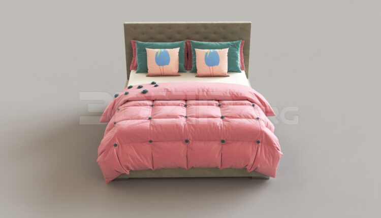 8847. Free 3Ds Max Bed Model Download